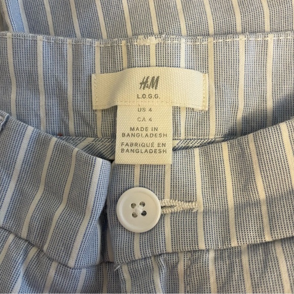 H&M cotton chinos / Regular waist /Long Light blue striped - Picture 4 of 9